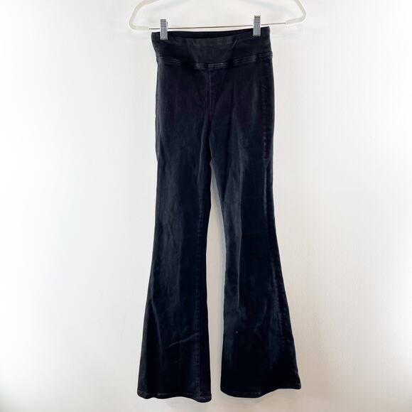 FRAME The Jet Set High Rise Flare Leg Pull On Jeans Black 0 - Picture 2 of 12